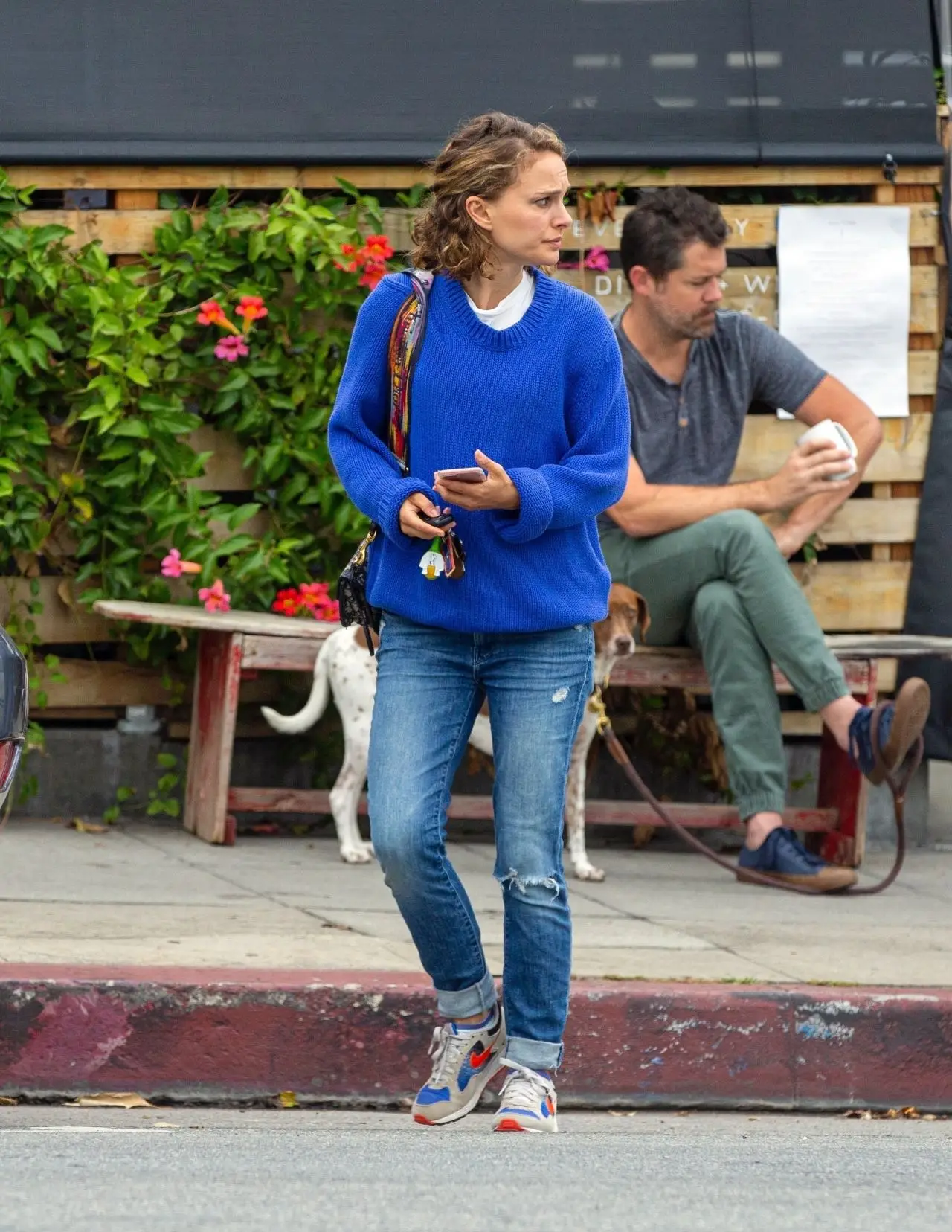 Natalie Portman Photoshoot in White Top Blue Jeans